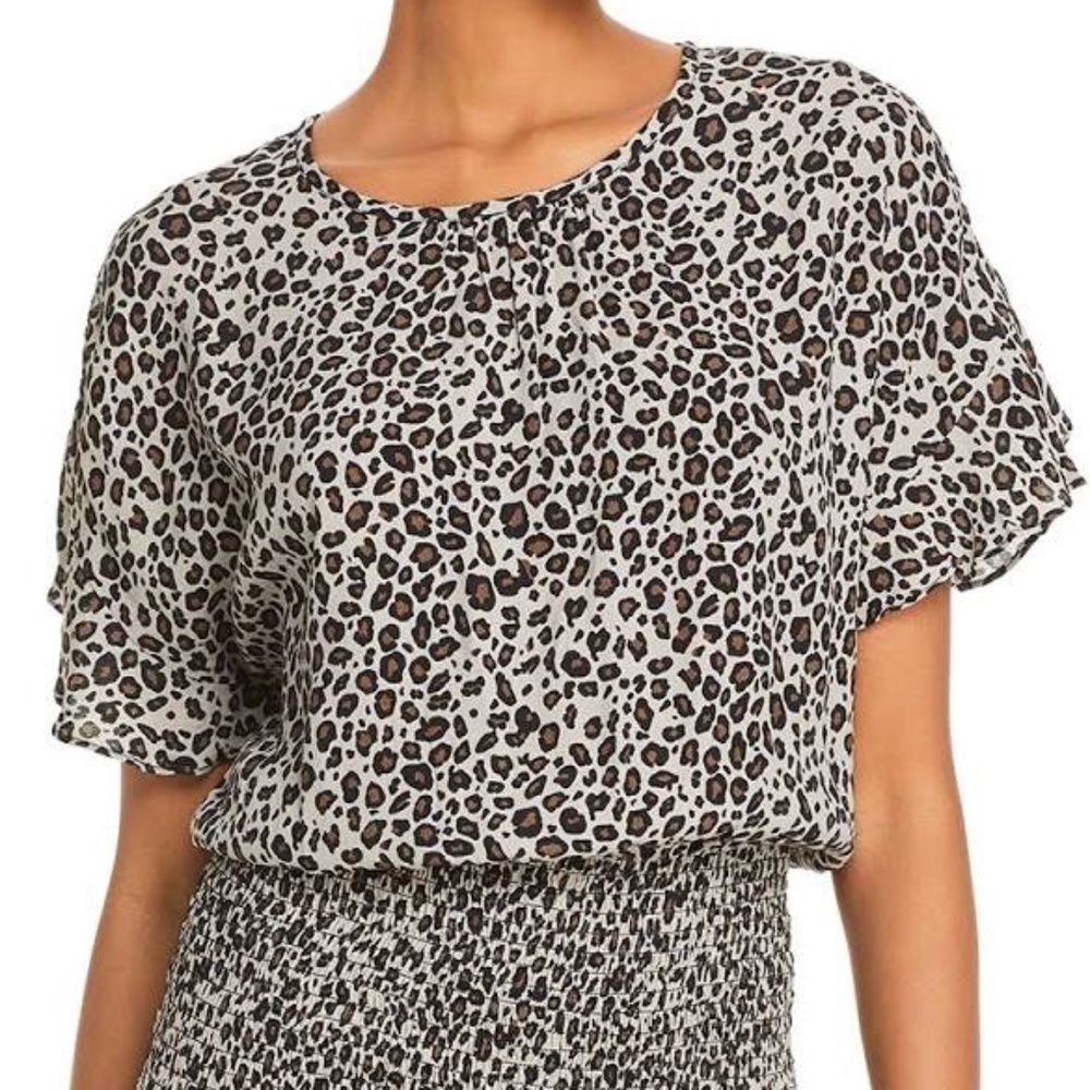 NWOT Aqua Leopard print smocked dress